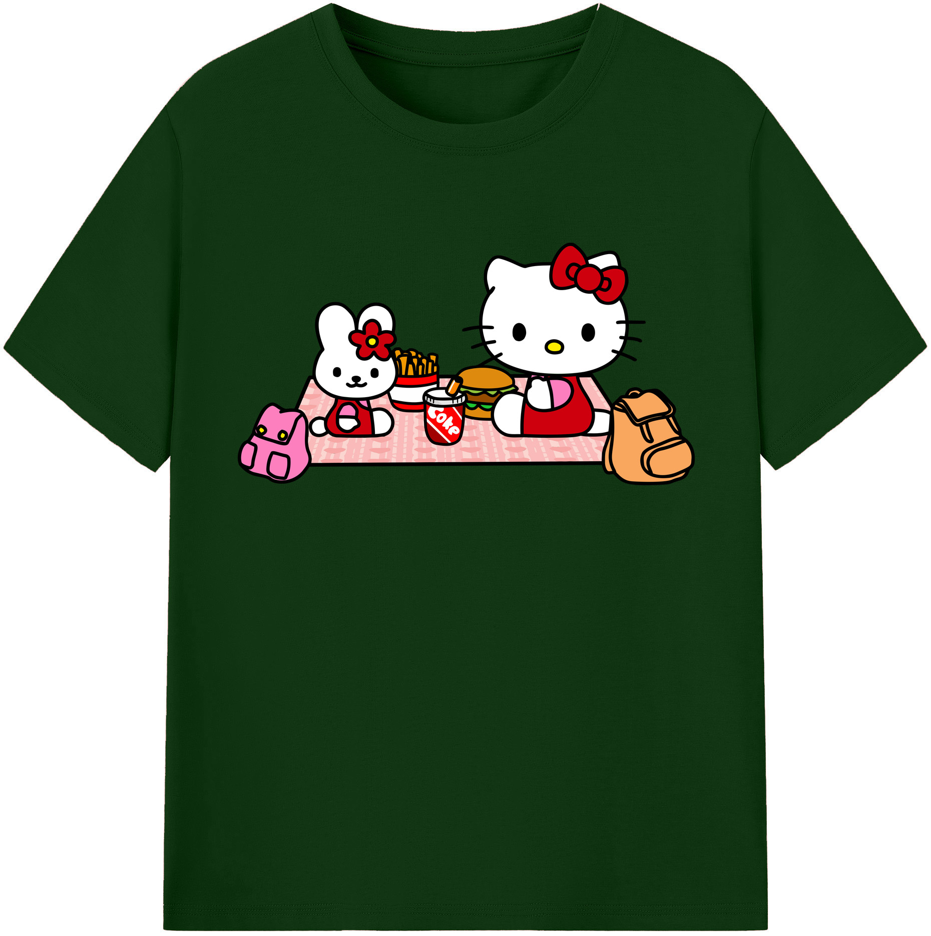 （画像用） Hello Kitty ハローキティ 綿100％半袖Tシャツ（フロントプリント）
